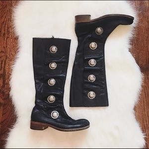 Authentic Custom GeeWaWa Black Leather Boots